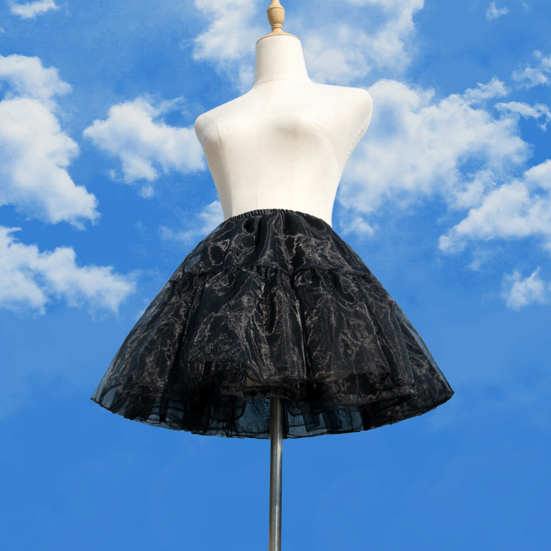 Skirt brace lolita four layers of soft yarn everyday boneless underslip Soft girl COS Lolita lined with pompadour skirt Specification drawing