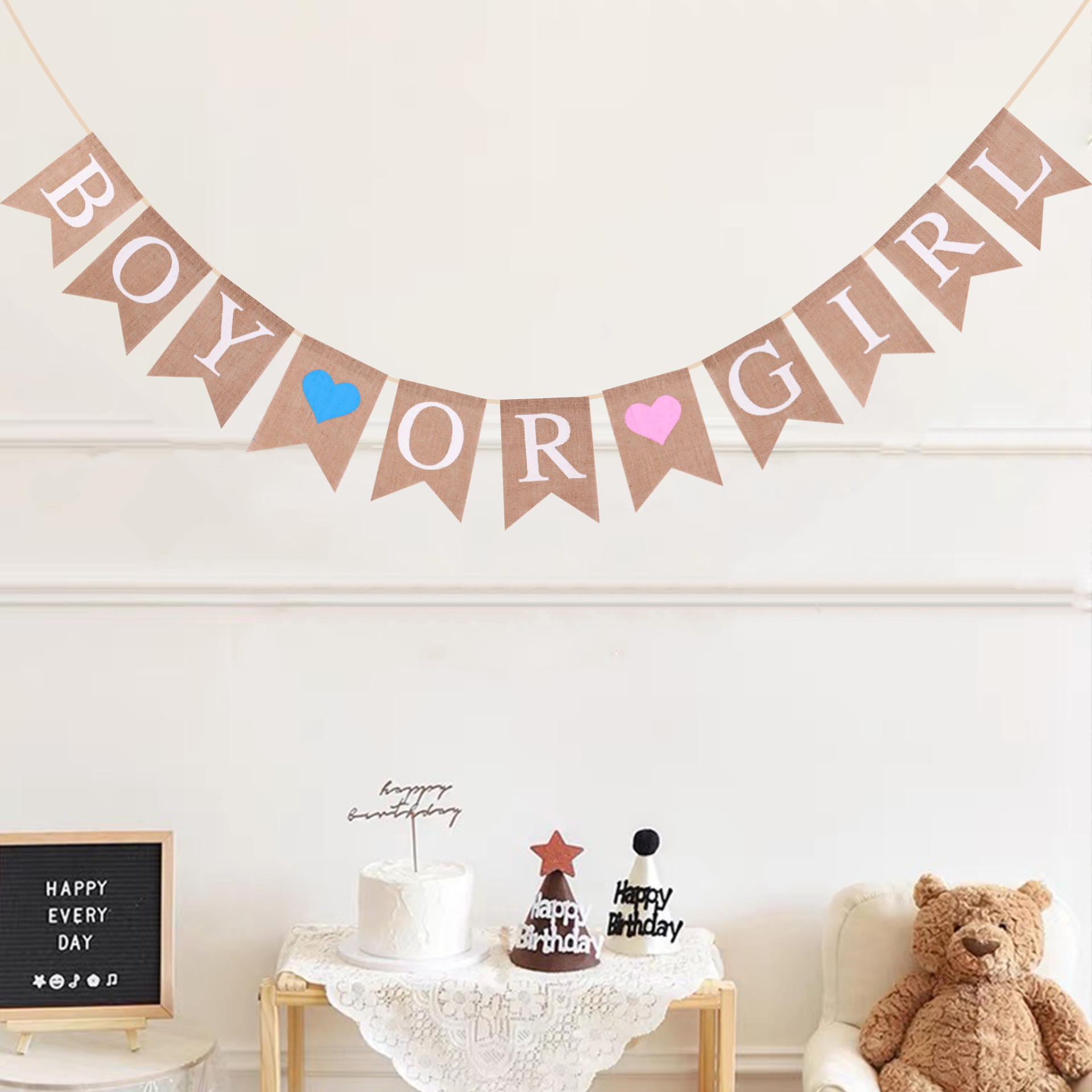 Cross-border Valentine's Day wedding festival scene decoration, party decoration, flag raising, swallowtail flag hanging, and colorful flags Application Scenario