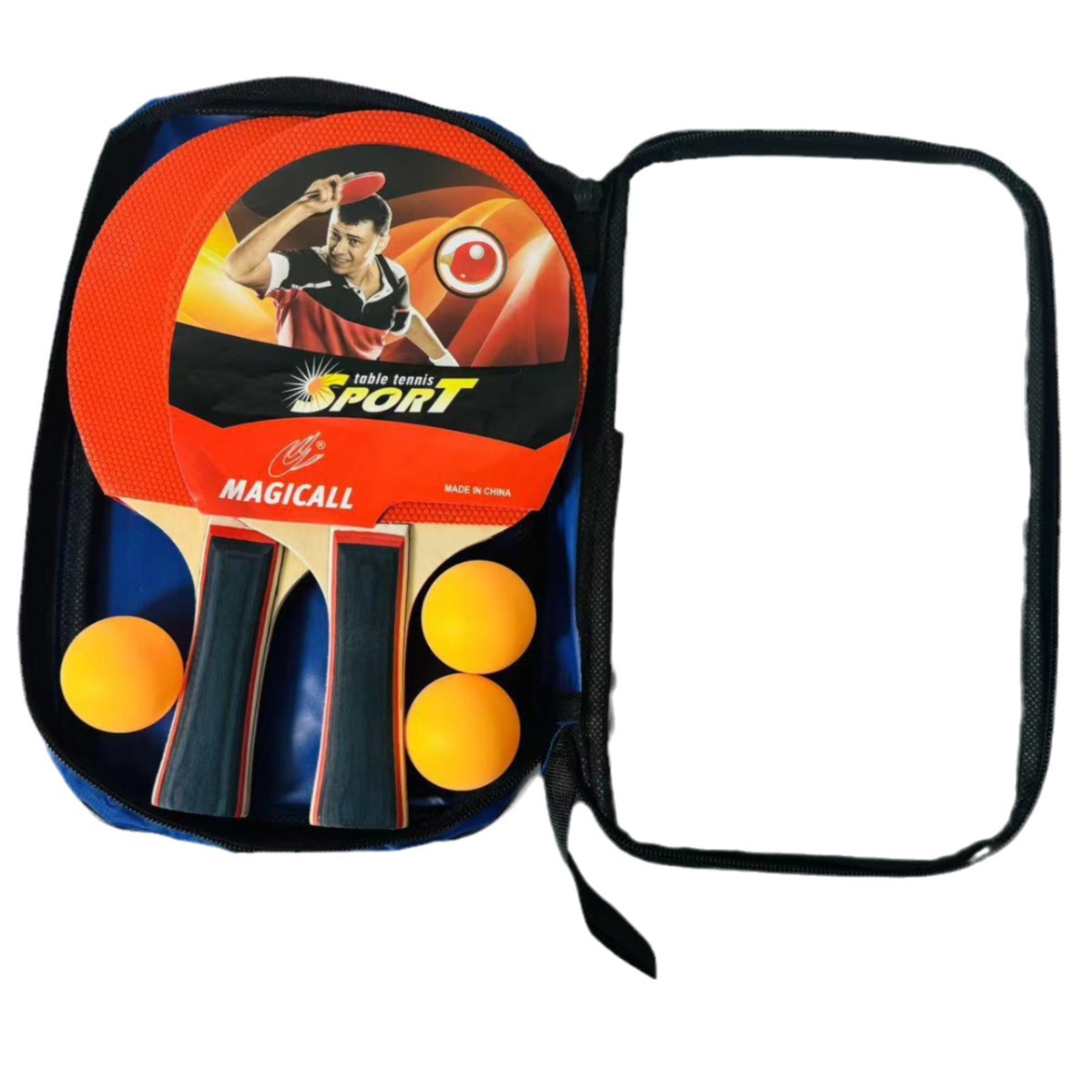 Macgregor 508 Square Pack Table Tennis Racket Beef Rubber Children's Table Tennis Racket Set With 2 Colored Handles Item Picture