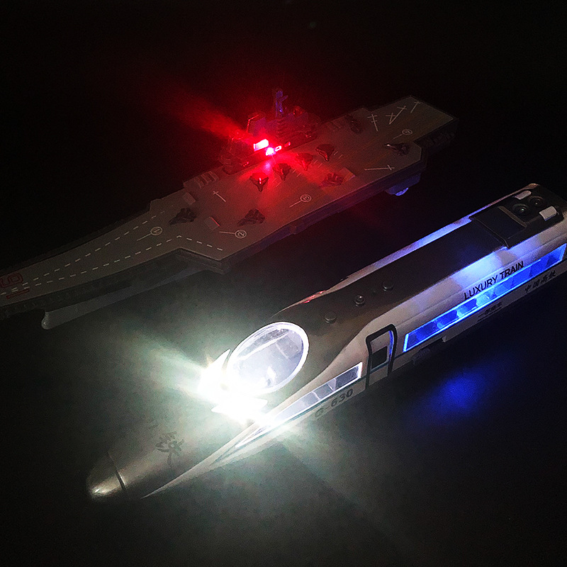 New children's educational and educational story machine, audio-visual music, inertial car, toy aircraft carrier, high-speed rail, bullet train, train model details Picture