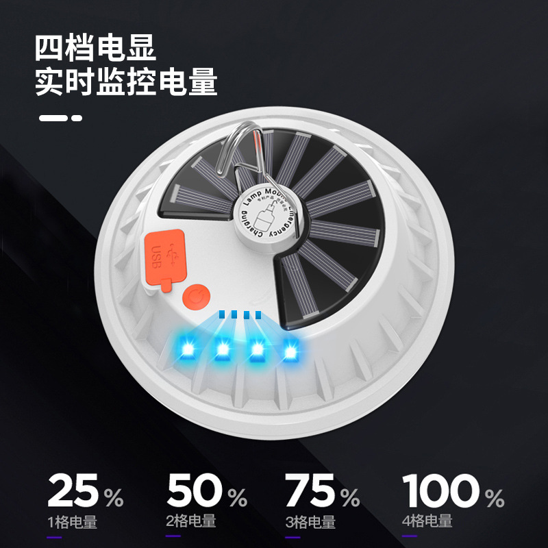 定制太阳能充/停电应急夜市/露营照明飞碟细节图