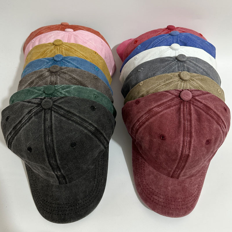 Wash Baseball Cap Foreign Trade To Do Old Fisherman Hat Retro Sunscreen Coating Basin Hat Wholesale Duck Tongue Cowboy Hat Custom Specification drawing