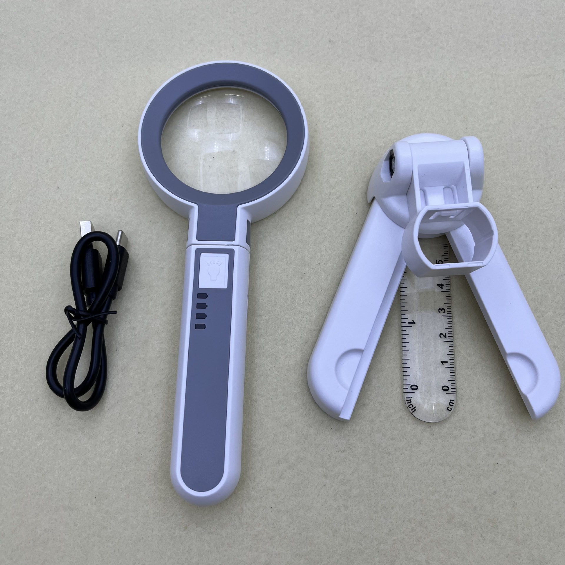 DH55SC Rechargeable touch three-position light adjustment switch 14LED desktop handheld multi-functional magnifying glass Item Picture