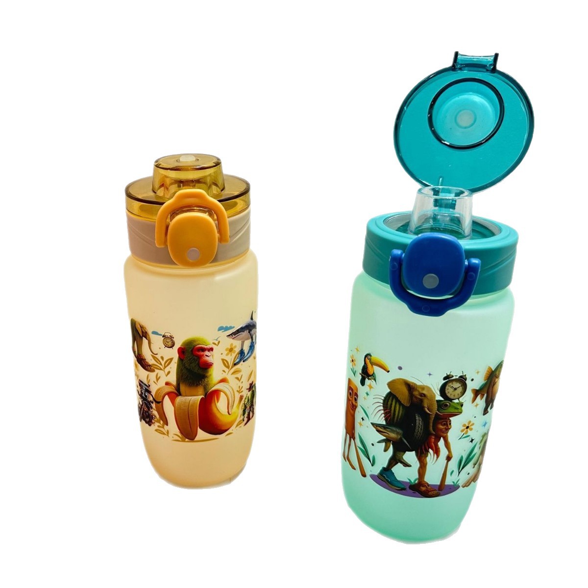 Amazon's best-selling styles: Shan Hai Jing patterned water cups, children's water cups, bouncy LIDS, student portable space cups, cross-border Item Picture