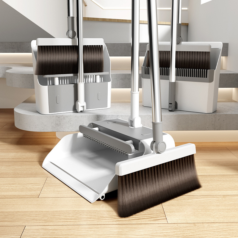 家用扫把簸箕套装客厅地板清洁可折叠旋转加长清扫面可折叠刷地刮
