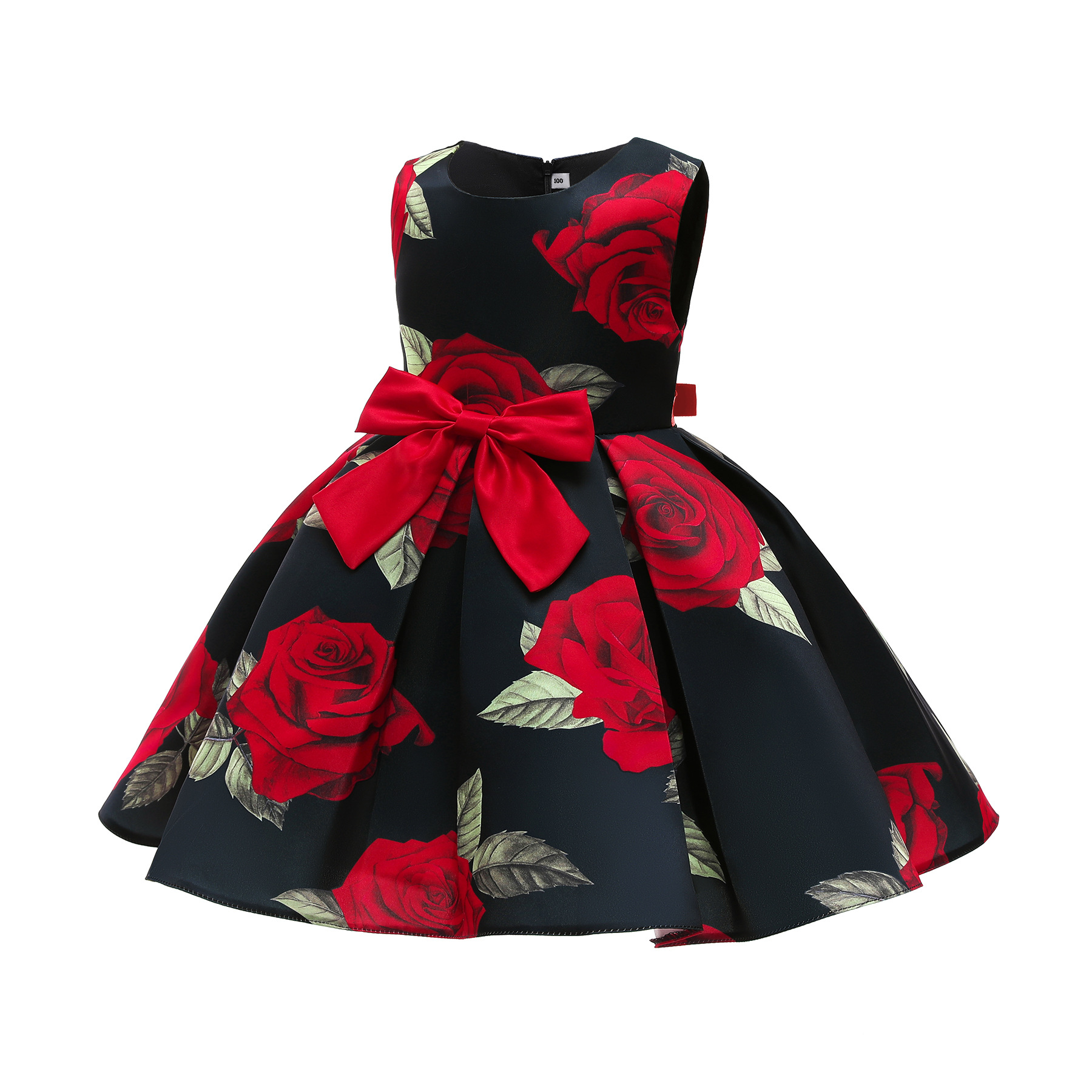 Wholesale of girls' dresses, foreign trade girls' children's clothing, red vest dresses, baby printed princess dresses, children's evening gowns Item Picture