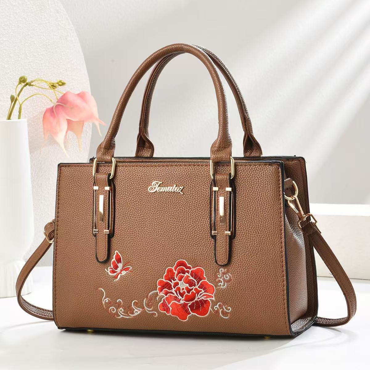 Light luxury embroidered bag, high-quality texture, new single-shoulder crossbody handbag, high-end and elegant, bride's wedding bag, mother's bag Specification image