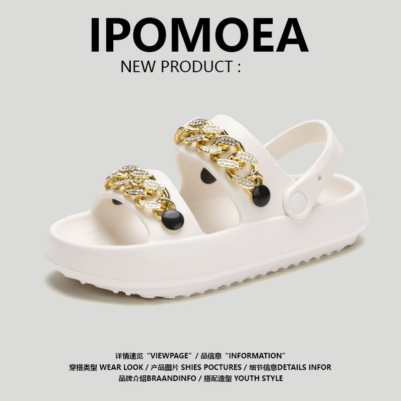 Platform Slippers Women's Summer New Shoes On Poo Feeling Eva Sandals Two Wear Soft Soles Outside To Wear Beach Sandals Wholesale Specification drawing