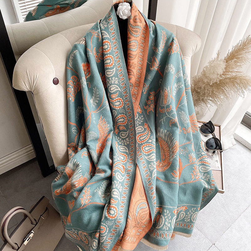 New Scarf Women Spring And Autumn Winter Imitation Cashmere Double Sided Jacquard Fashion Thick Warm Shawl Wholesale Express Application Scenario