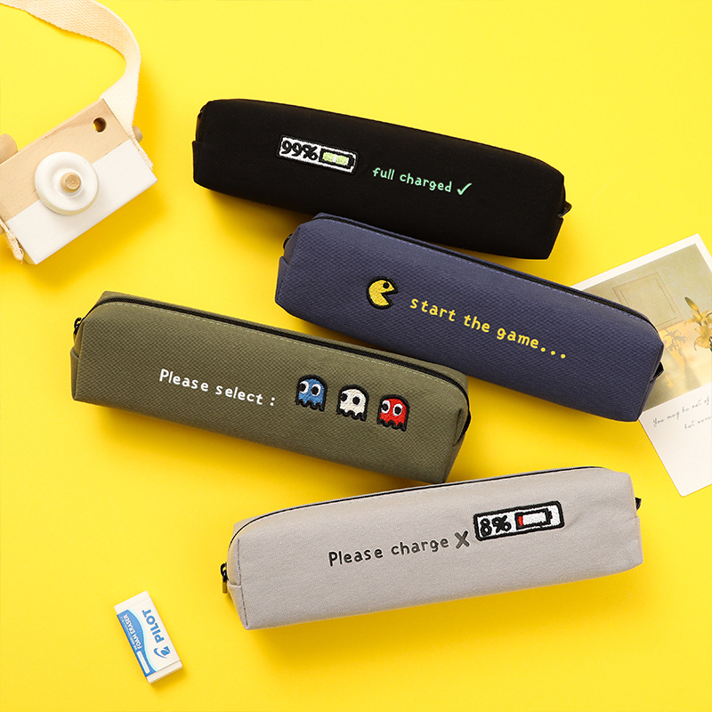 新款创意小巧小学生笔袋简约大容量文具袋男孩子黑色高颜值铅笔袋