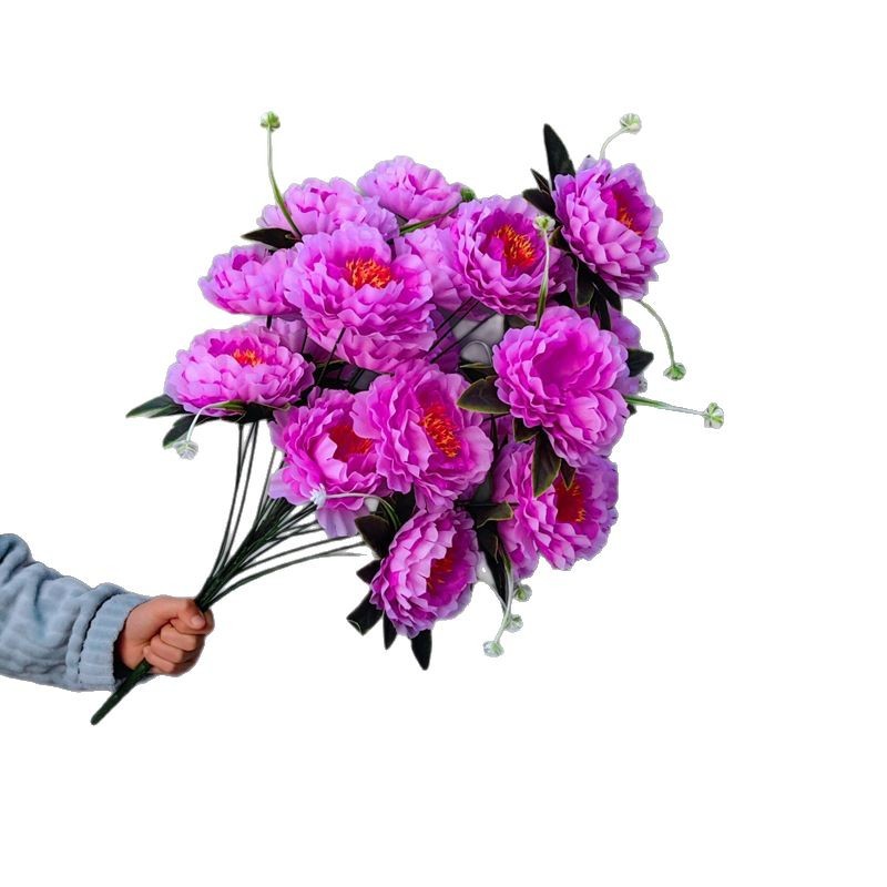 仿真花/仿真花女2022森系/仿真花杆/春天花园/花杆白底实物图