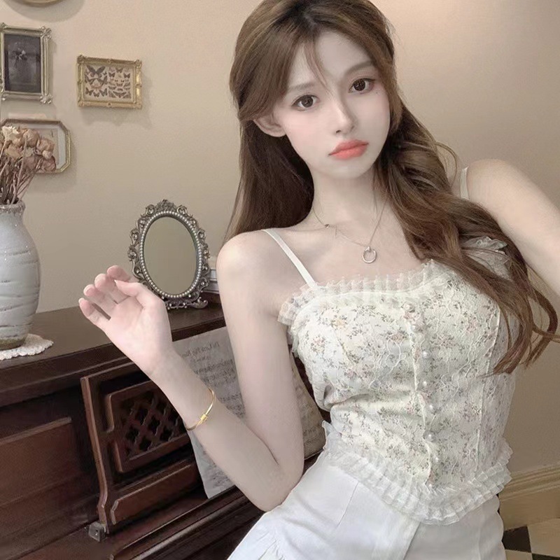 Spring/Summer 2022 French Lace Camisole Women's Small Camisole Beauty Back Wrap No Underwire Bra With Breast Pad Wear Free Bra Specification drawing
