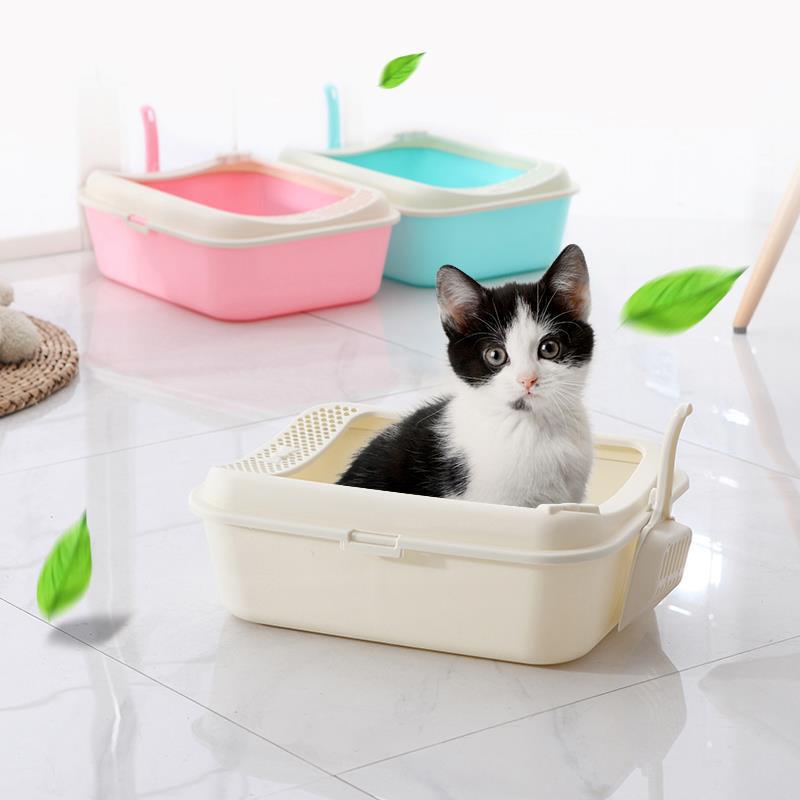Litter box Spatter-proof semi-enclosed large cat toilet Small litter box Cat poop box deodorant cat supplies full figure