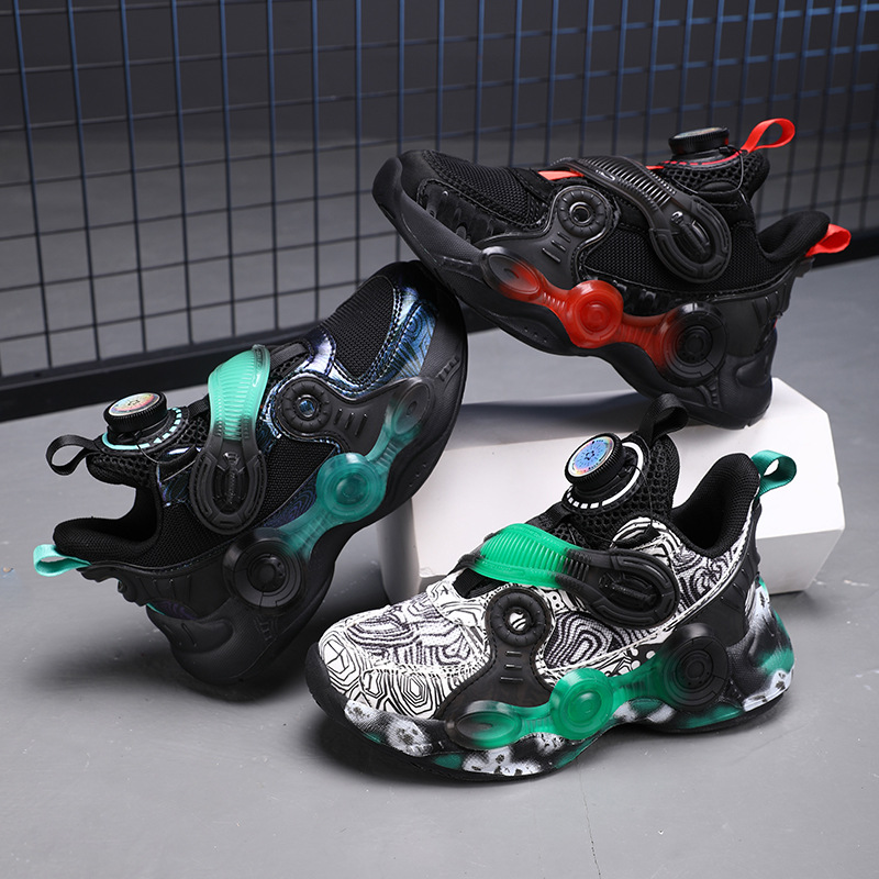 Children's Rotating Button Shoes Super Cool Special-Shaped Boy's Basketball Shoes Non-Slip Autumn And Winter Warm Children's Shoes Cutta Children's Sports Shoes Application Scenario