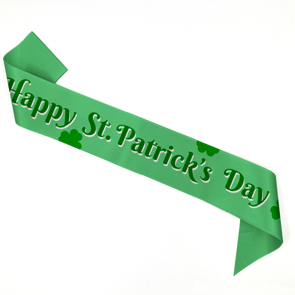 Cross-border St. Patrick's Day clover shoulder strap Etiquette strap Carnival party I'm Irish Day sash Specification image