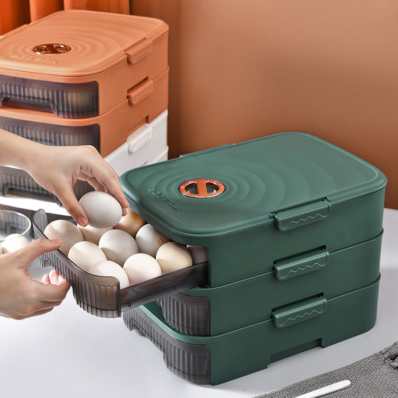 Refrigerator Egg Storage Box Drawer Type Automatic Rolling Food Grade Household Kitchen Storage And Finishing Device Specification drawing