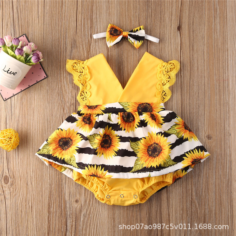 The 2021 new summer girls' dress with flower patchwork, princess dress, European and American style, sleeveless dress for children, trendy details Picture