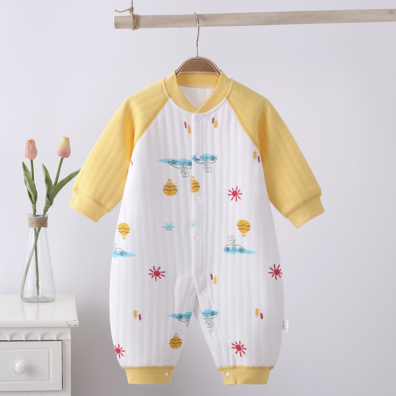 Baby one-piece suits for spring and autumn, three-layer cotton-padded newborn clothes wholesale, baby autumn clothes, Ha clothes, crawl clothes, women's autumn clothes Application Scenario