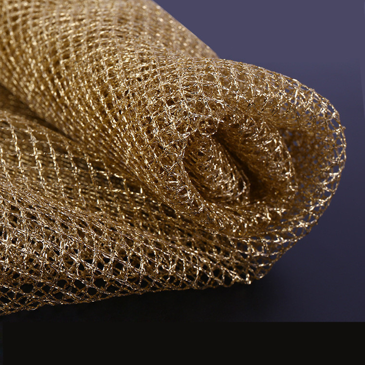 Diamond-shaped mesh fabric, gold thread large mesh fabric, diamond-shaped mesh material, wedding dress fabric, knitted fabric, roll fabric