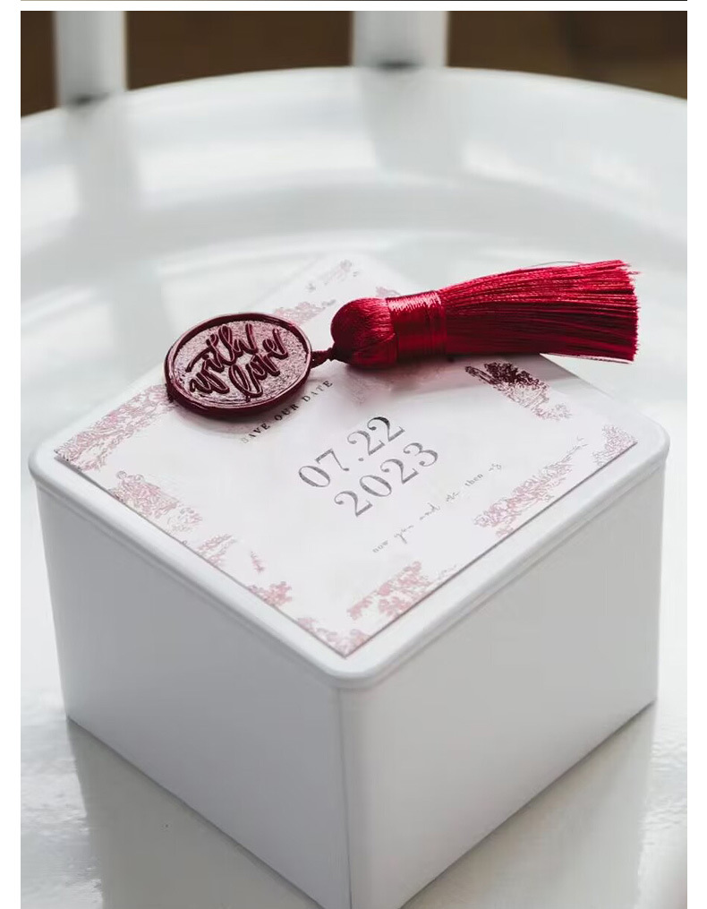 Wedding candy box, iron box, metal can, Zhengshan Xiaozhong tinplate tea can, wedding souvenir, wedding candy iron box with printing pic 10