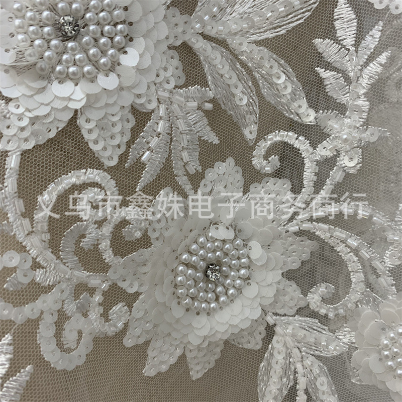 Embroidered lace, beaded, barcode, wedding dress and evening gown accessories Specification image