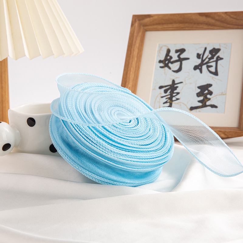 Wholesale manufacturer of large-sized fishtail yarn ribbons, with fresh flowers, baked woven ribbons, wavy yarn, bow ribbons in stock Specification image