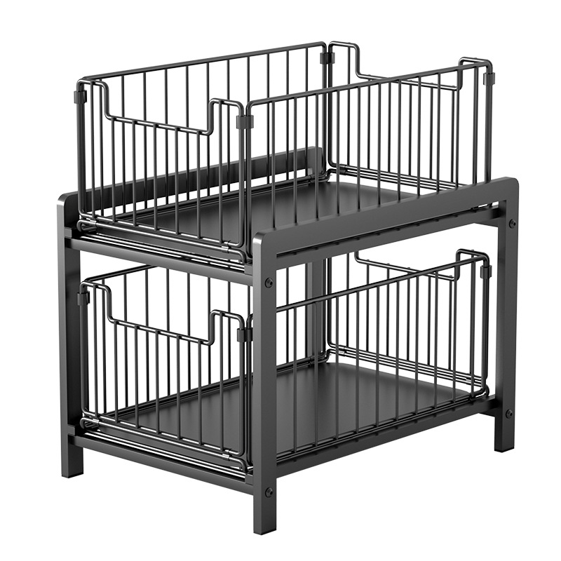 Lower sink storage rack Cabinet storage rack Multi-layer removable pull-out kitchen countertop debris sink storage rack Item Picture