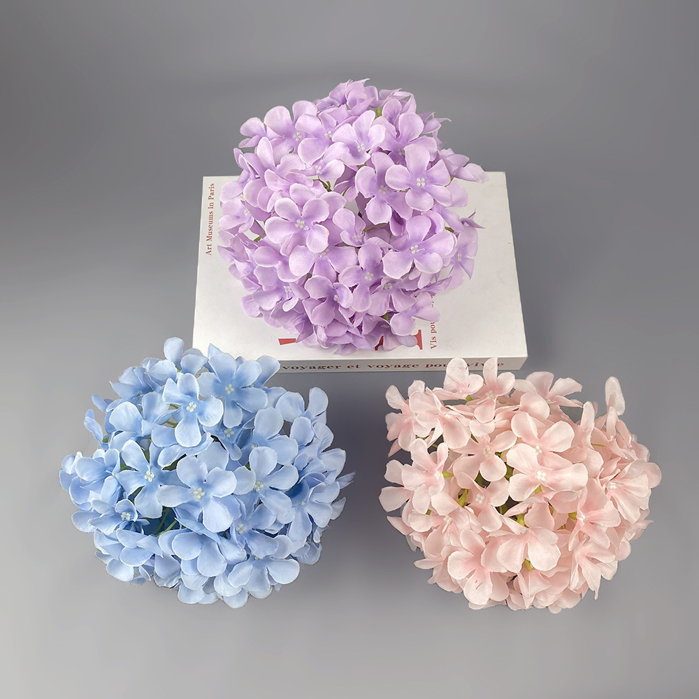 仿真大单支绣球花 客厅餐桌摆件diy婚庆花艺婚礼假花道具摄影高档
