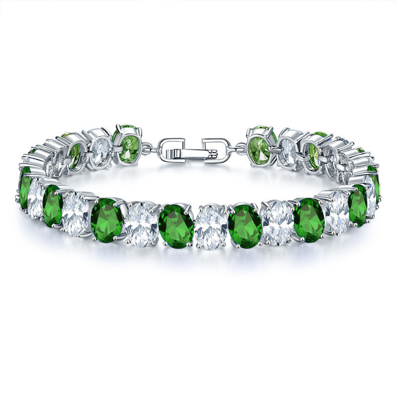 European and American zircon bracelets, colored candies, colored bricks, zircon bracelets, water best friends, girls, couples, wedding banquet bracelets, girls Item Picture