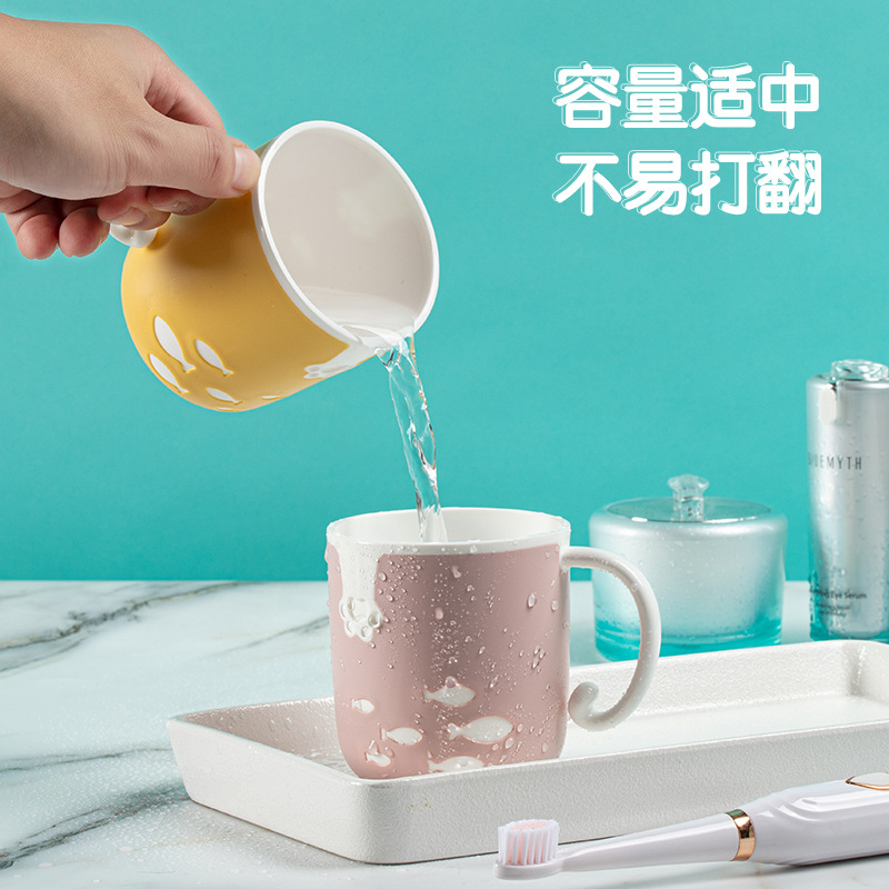 Mouthwash cup, household cute and simple brushing cup, washbasin cup, children's couple brushing set, creative student tooth cylinder Specification image