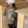 Children's short-sleeved T-shirt, girls' summer wear 2025 new style, boys' half-sleeved T-shirt, loose, casual, cartoon and fashionable top Specification image