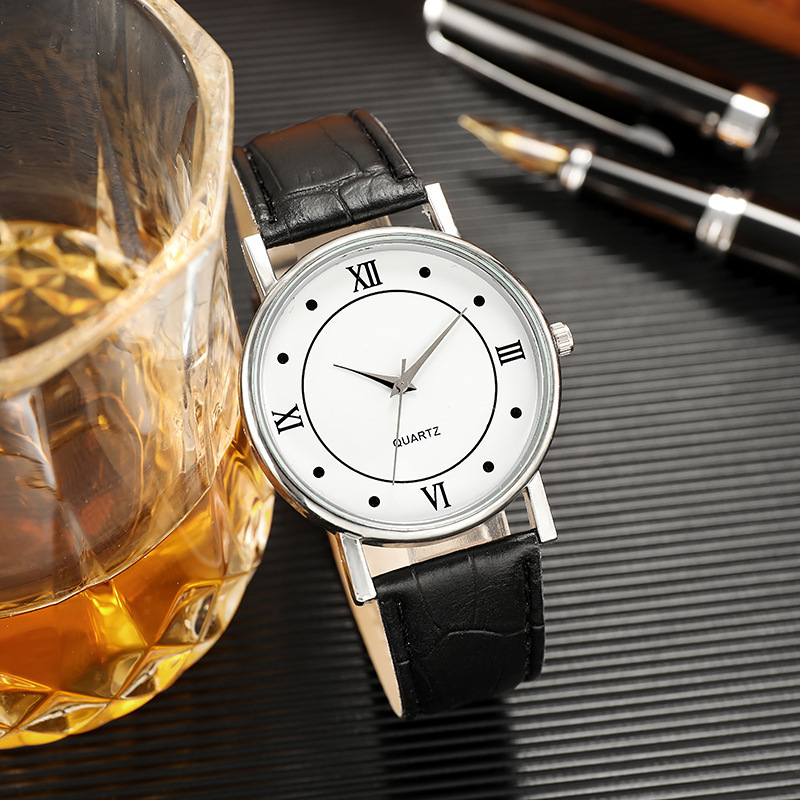 Cross-Border Wish New Watch Men's Leisure Business Quartz Watch Thin Belt Gift Watch Wholesale Specification drawing