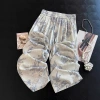 Unique and super good-looking printed Tencel linen wide-leg pants, women's summer thin sun-protective cool pants, casual cotton and linen straight-leg pants Specification image