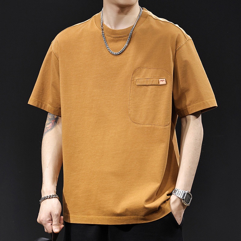 美式复古潮牌短袖t恤男士夏季2025新款大码高端衣服重磅体恤男装