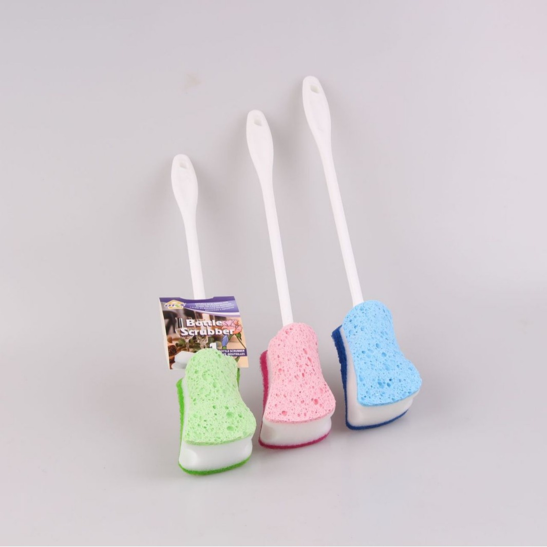 厂家批发木桨绵锅刷杯刷双面洗碗海绵擦清洁海绵块浴缸刷钢丝球O