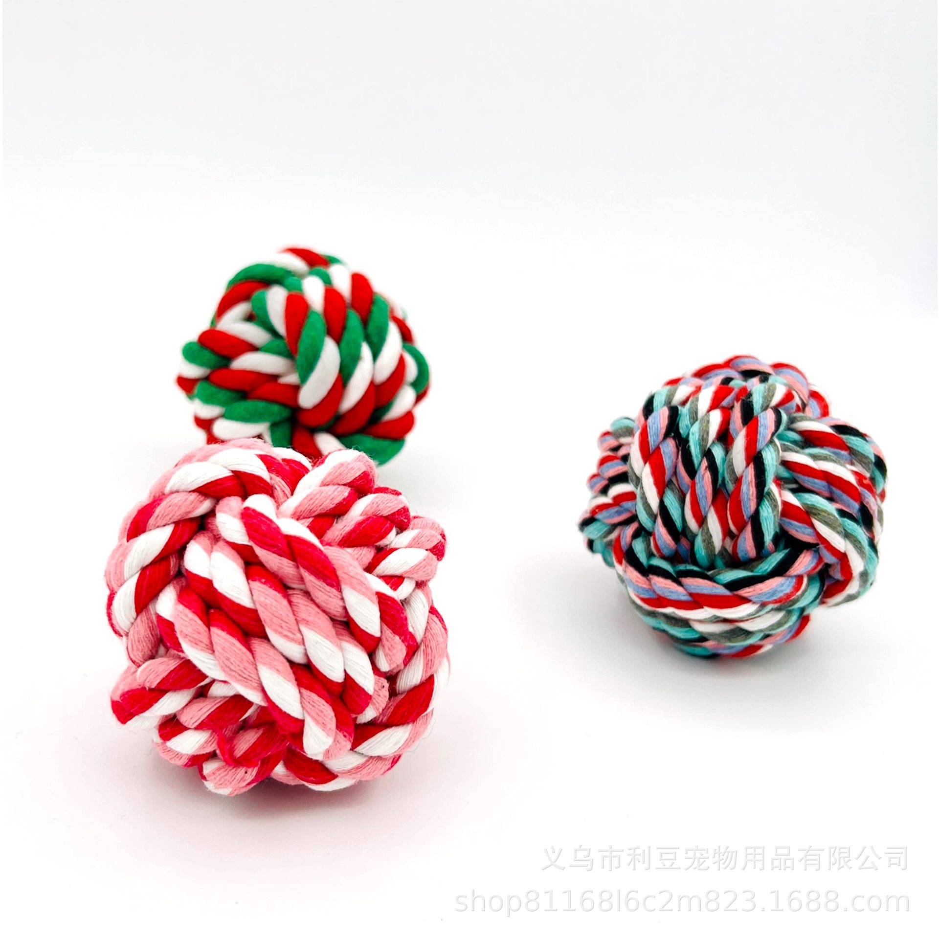厂家批发纯棉狗狗玩具耐咬磨牙绳结球多色多规格可选适用所有狗狗
