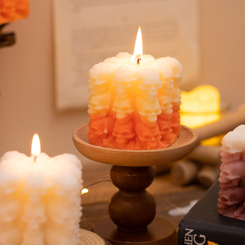 万圣节骷髅魔方南瓜香薰蜡烛手工造型骷髅头蜡烛跨境万圣节摆件详情图3