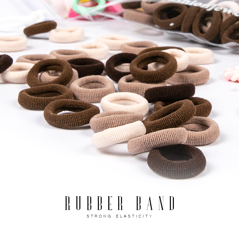 Candy Small Towel Ring With Pull Loop Daisy Bag Korean Version High Stretch Nylon Tie Hair Band Hair Tie 50 Pieces Of Leather Band Hair Accessories Leather Towel Ring details Picture