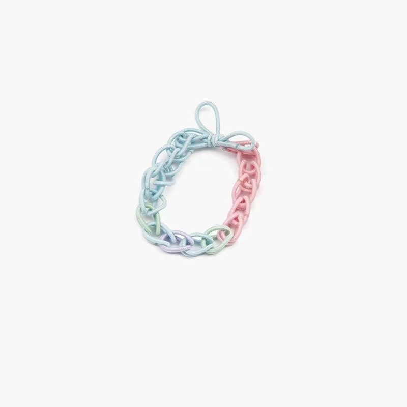 The same DIY hair tie as on Xiaohongshu, sweet headband, hand-woven candy-colored rubber band, couple and best friend bracelet, dual-purpose Item Picture