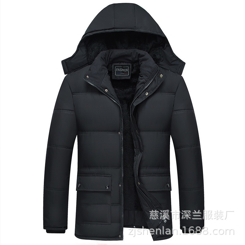 Down cotton-padded jackets for middle-aged and elderly people, men's cotton-padded jackets with added down and thickened down cotton-padded jackets, autumn and winter cold-proof cotton-padded jackets Item Picture