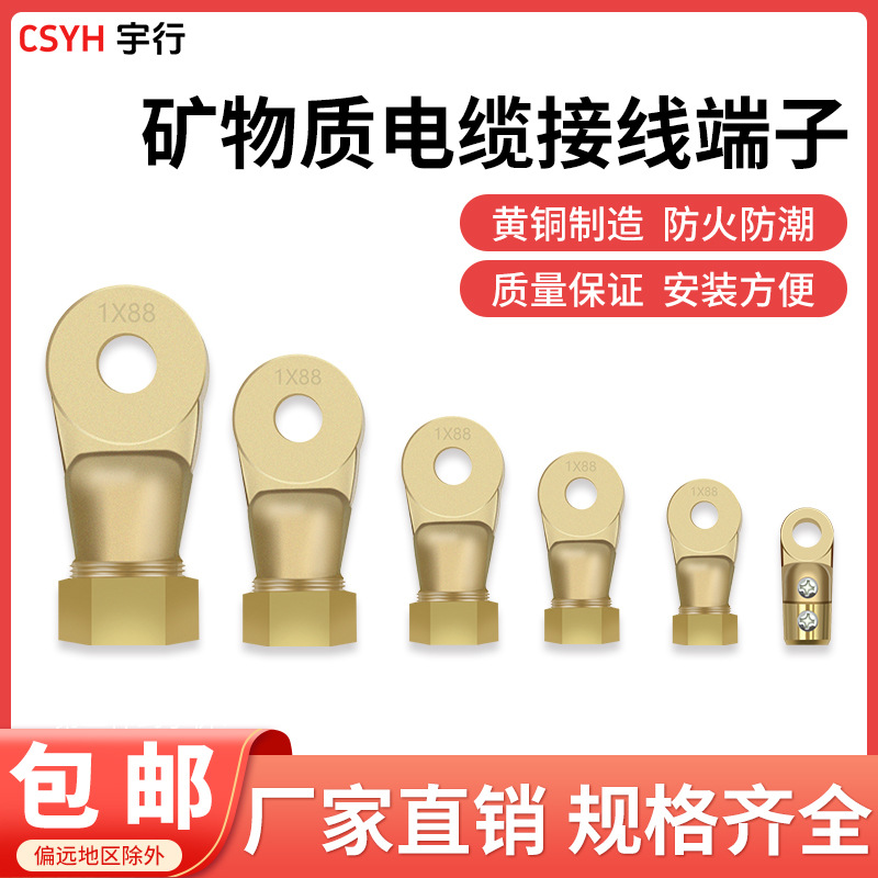 BTTZ矿物质电缆线鼻子绝缘接线端子1*6 1*16 1*25 1*240铜鼻子