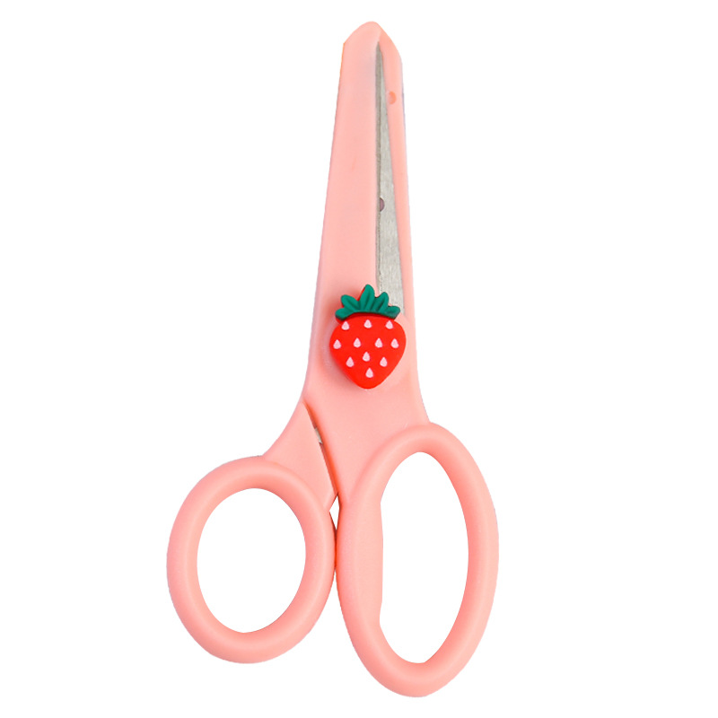 diy cartoon children's safety scissors, paper cutting, hand-cut, ins cute student office portable art scissors Item Picture