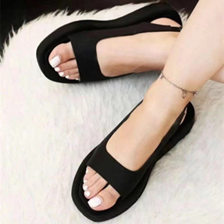 2023 Summer New Solid Color Women's Sandals Europe And The United States 35-43 Foreign Trade Women's Sandals Platform Sandals