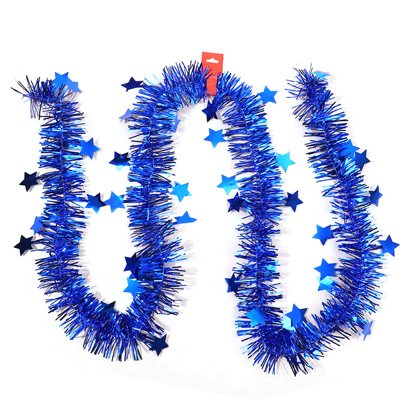 Christmas and New Year's Day holiday decoration gifts: Five-pointed star wool strips, wedding decoration decals/colorful strips, 2m long ribbons Item Picture