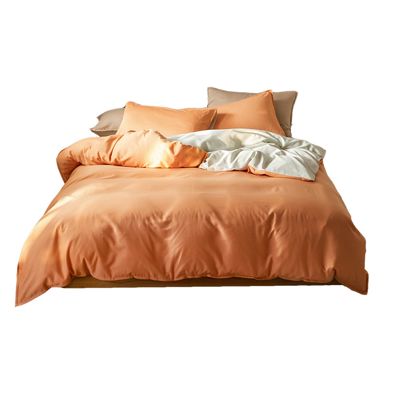 Ali6 Simple 60 Washed Cotton Xinjiang Long Staple Cotton Bed Four Sets Of All-Cotton Plain Cotton Bed Cover Item Picture