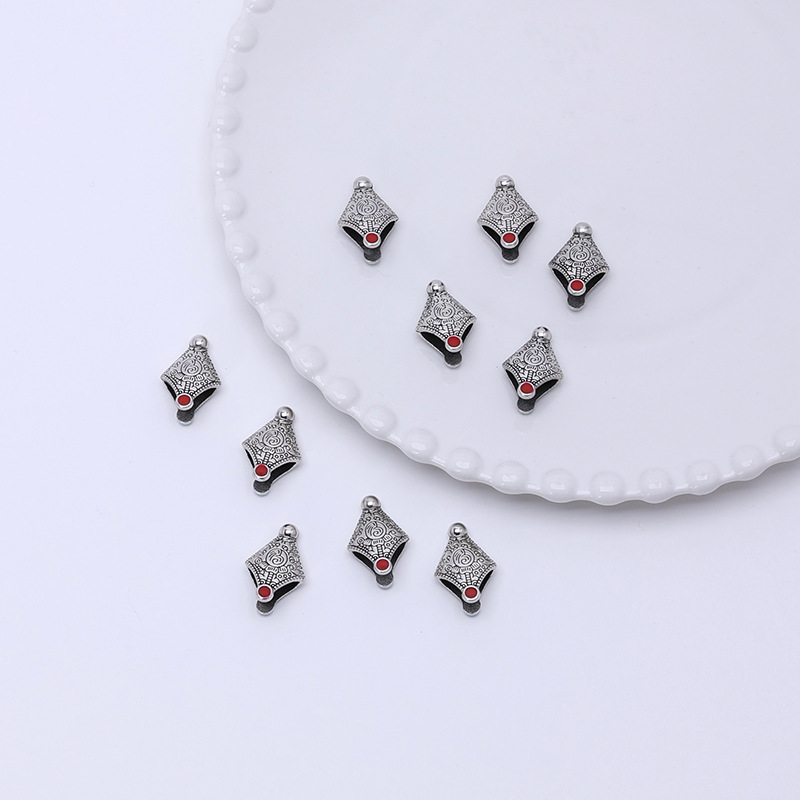 Red And Blue Dots Fish Mouth Fringe Hat Accessories 7600