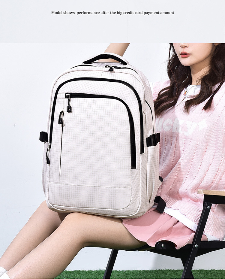 跨境单品双肩包书包背包学生大容量男女同款通勤时尚新潮韩版百搭详情15