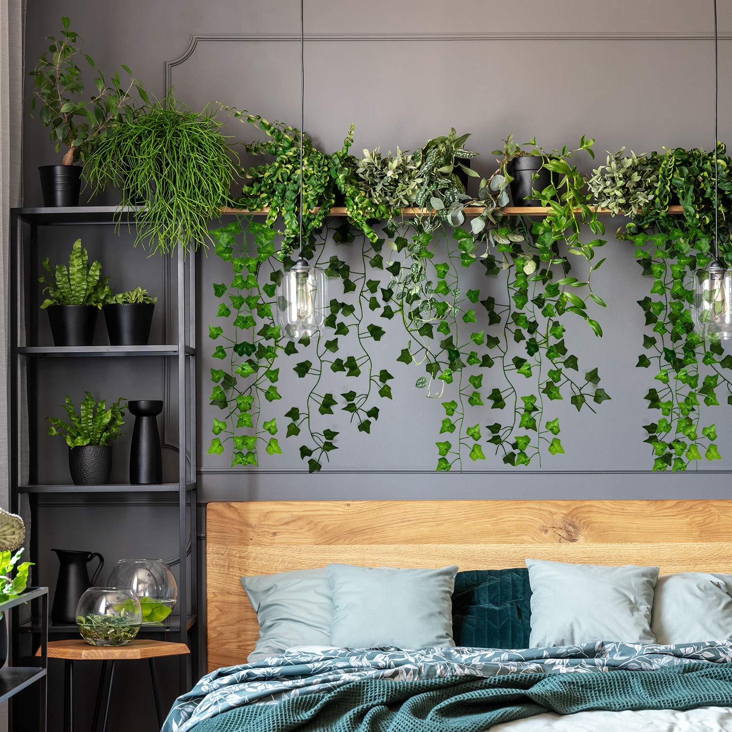Wholesale of artificial vine green plants from the factory. Popular on Amazon: climbing ivy, pothos, artificial ivy, and decorative vines pic 15