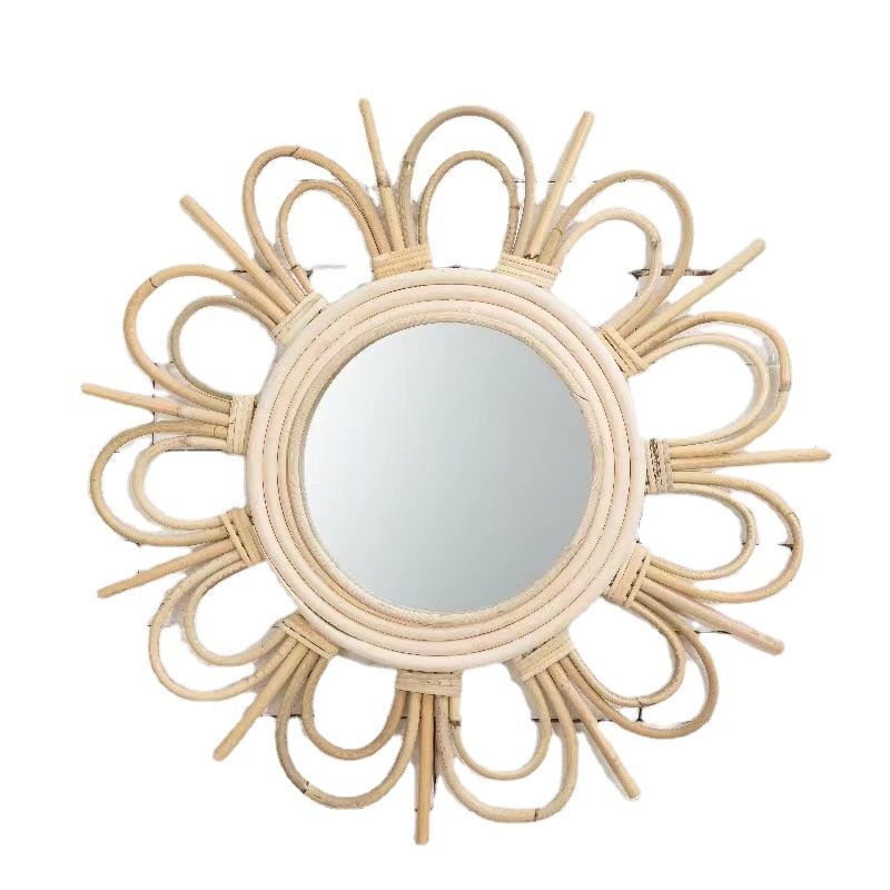 柳编装饰镜北白底实物图
