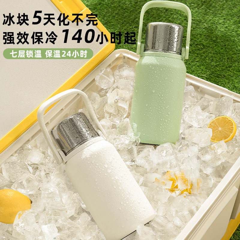 2023 Thermos Cup Large Capacity Water Cup Tea Separation 316 Stainless Steel Outdoor Sports Portable Thermal Insulation Kettle Application Scenario